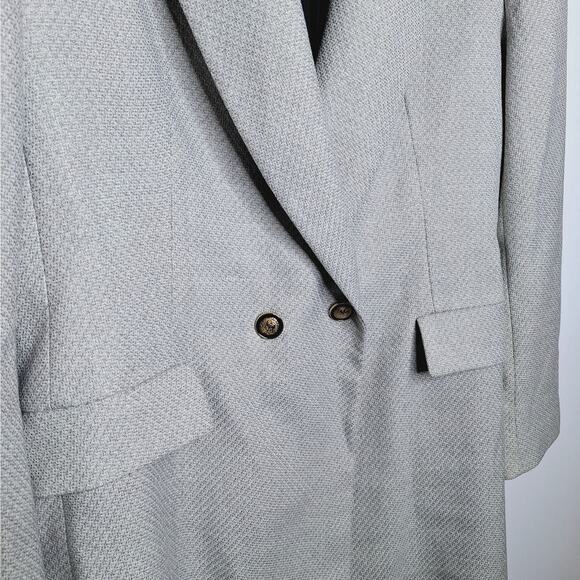 ZARA Double Breasted Oversized Blazer Jacket Dove Women's XL Minimalist Career - Picture 9 of 15